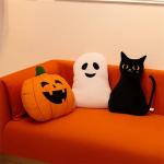 Halloween Ghost and Cat Decorative Throw Pillow
