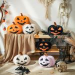 Evil Pumpkin Throw Pillows for Halloween Decor