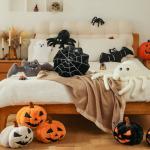 Evil Pumpkin Throw Pillows for Halloween Decor