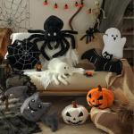 Evil Pumpkin Throw Pillows for Halloween Decor