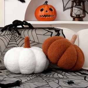 Pumpkin Shaped Throw Pillows for Halloween Decor