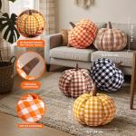 Fall Pumpkin Plaid Pillow Set for Cozy Decor