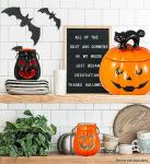 Halloween Cat Pumpkin Cookie Jar - Fun Storage