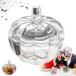 Pumpkin Glass Candy Jar with Lid for Halloween