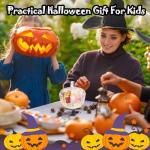 Pumpkin Glass Candy Jar with Lid for Halloween