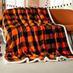 Halloween Sherpa Throw Blanket - Cozy Fuzzy Plaid
