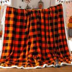 Halloween Sherpa Throw Blanket - Cozy Fuzzy Plaid