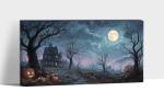 Halloween Haunted House Canvas Wall Art 20x40in