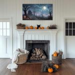Halloween Haunted House Canvas Wall Art 20x40in