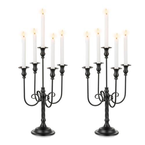 CANDELDO Black Candelabra Halloween Decorations 20 Inches