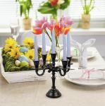 Black Matte 5-Arm Baby Candelabra for Home Decor