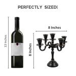 Black Matte 5-Arm Baby Candelabra for Home Decor