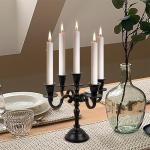 Black Matte 5-Arm Baby Candelabra for Home Decor