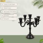 Black Matte 5-Arm Baby Candelabra for Home Decor