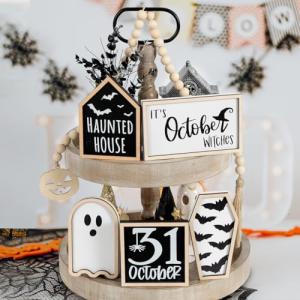 6PCS Halloween Tiered Tray Decor Set