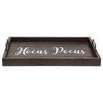 Black Wood Serving Tray with Handles, 15.50"x12