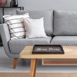 Black Wood Serving Tray with Handles, 15.50"x12