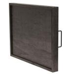 Black Wood Serving Tray with Handles, 15.50"x12