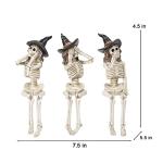 No-Evil Skeleton Figurines Halloween Decor Set of 3