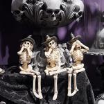 No-Evil Skeleton Figurines Halloween Decor Set of 3