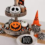 Reversible Halloween Tiered Tray Decorations, 3ct