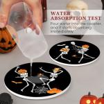 Funny Halloween Coasters Set of 6 with Holder