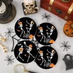 Funny Halloween Coasters Set of 6 with Holder