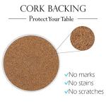 Black Round Drink Coasters Set of 6 with Holder