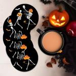 Funny Halloween Coasters Set of 6 with Holder