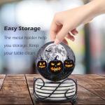 Black Round Drink Coasters Set of 6 with Holder
