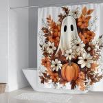 4-Piece Halloween Shower Curtain Set with Rugs