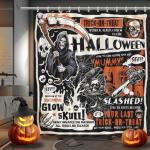 Vintage Halloween Shower Curtain with Spooky Design