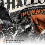 Vintage Halloween Shower Curtain with Spooky Design
