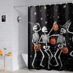 Spooky Ghosts and Pumpkins Halloween Shower Curtain Set