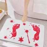 Bloody Footprint Halloween Bath Mat - Non-Slip Rug