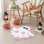 Cute Ghost Pink Halloween Bath Mat – Soft & Absorbent
