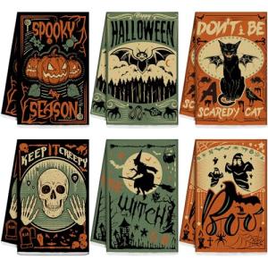 Halloween Kitchen Hand Towels - 6 Pcs Set