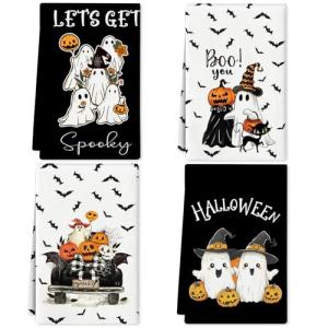 Halloween Kitchen Towels Set - Funny & Spooky