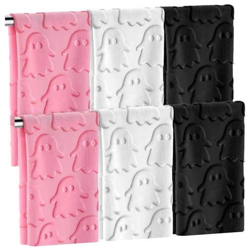 Halloween Ghost Jacquard hand towels set of 6 coral fleece
