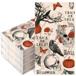 100 Pcs Halloween Skull Bat Pumpkin Napkins