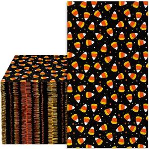 Halloween Candy Corn Napkins for Parties, 80 Pack