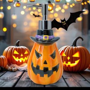 Pumpkin Soap Dispenser for Halloween Decor