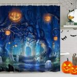 Halloween Shower Curtain Set with Rugs and Accessories