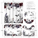 Halloween Shower Curtain Set with Hooks - 4 Pieces