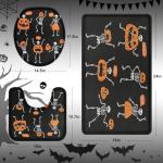 Cute Halloween Skeleton Bath Rug Set of 3