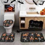 Cute Halloween Skeleton Bath Rug Set of 3