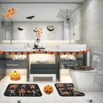 Cute Halloween Skeleton Bath Rug Set of 3