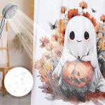 Halloween Shower Curtain Set with Rug and Accessories