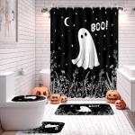Halloween Shower Curtain Set with Bath Mats