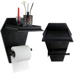 Gothic Toilet Paper Holder with Shelf - Black